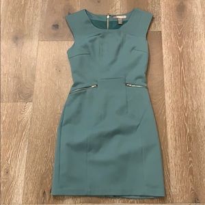 Forever 21 green sheath dress with gold hardware